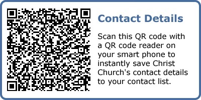 QR code for contact details.